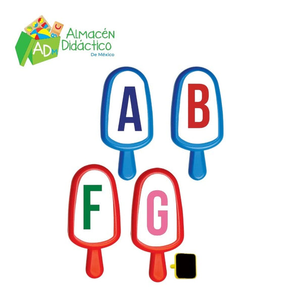 PALETAS ALFABETO C/14 PALETAS 2 CARAS