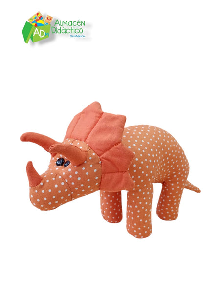 DINOSAURIO DE TELA-NARANJA TRICERATOPS