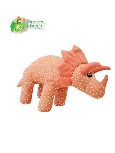 DINOSAURIO DE TELA-NARANJA TRICERATOPS