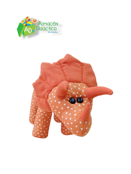 DINOSAURIO DE TELA-NARANJA TRICERATOPS