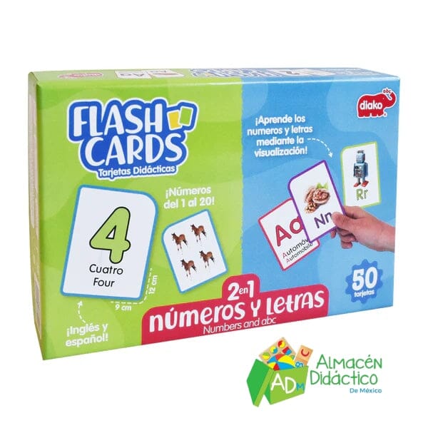 FLASH CARDS NUMEROS Y ABC 2 EN 1
