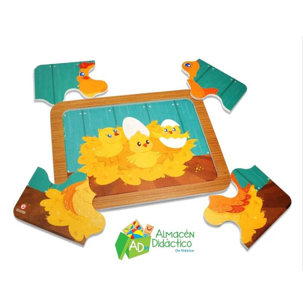 ROMPECABEZAS LA GALLINA CON CRIA
