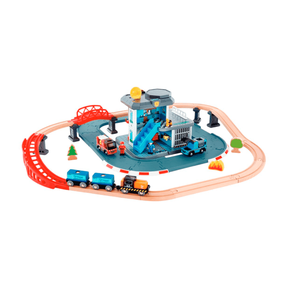 JUEGO COMPLETO DE POLICIA Y ESTACION DE BOMBEROS HAPE