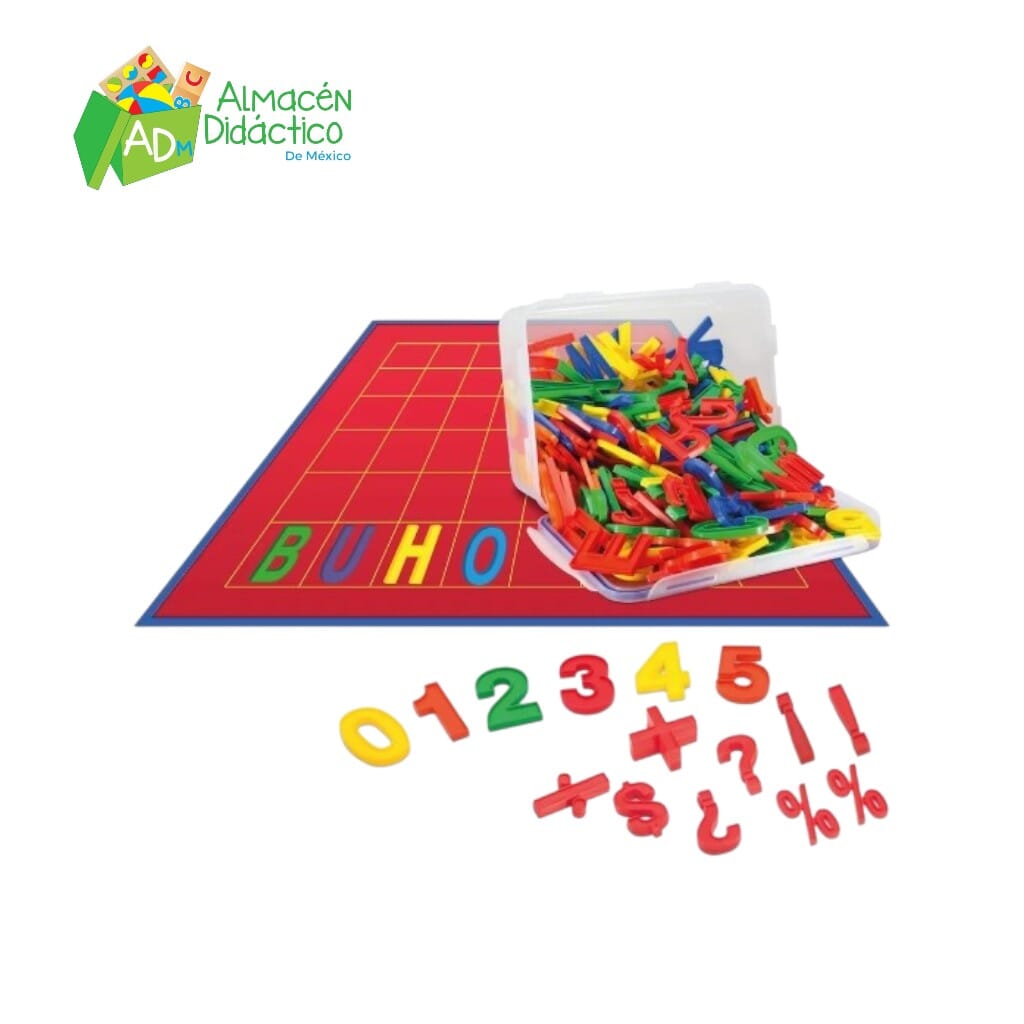 LETRAS, NÚMEROS Y SIGNOS CON MANTELETA