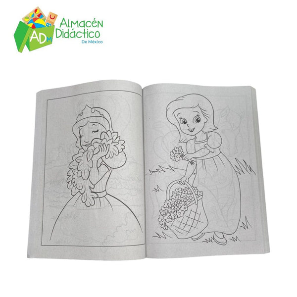 LIBRO CON ACTIVIDADES Y COLOREAR - PRINCESAS