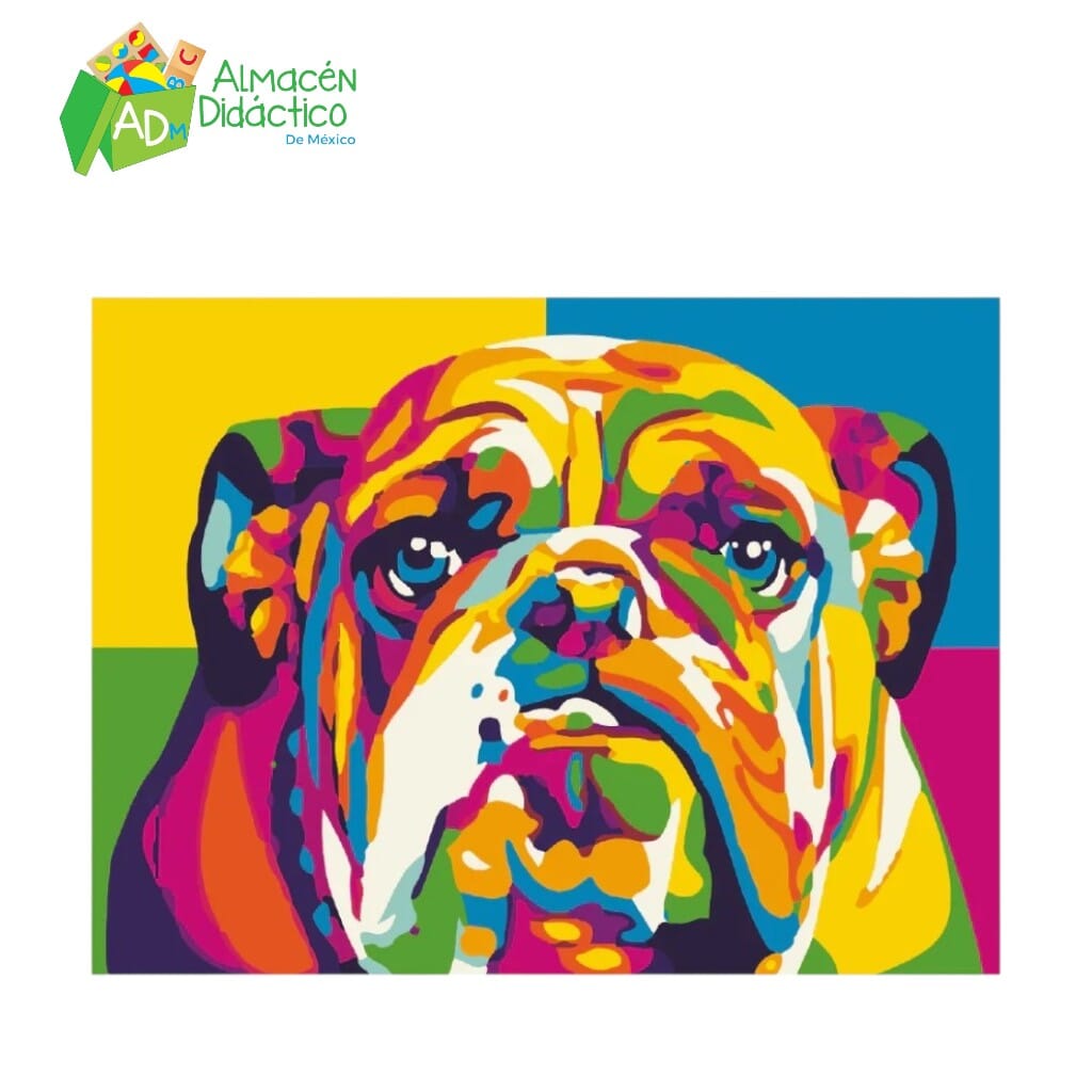 PINTA POR NUMERO - BULLDOG MULTICOLOR