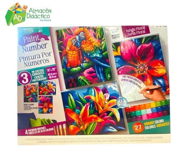 PINTA POR NUMERO-JUNGLA FLORAL