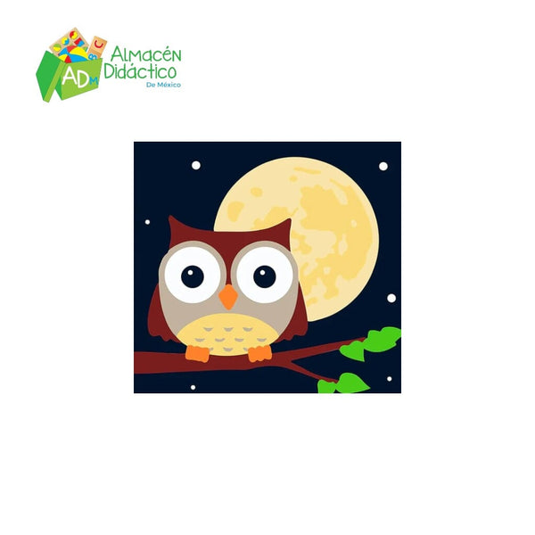 PINTA POR NUMERO - BUHO Y LUNA