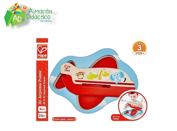 ROMPECABEZAS DE AVIÓN EN 3D - HAPE - 3D AIRPLANE PUZZLE