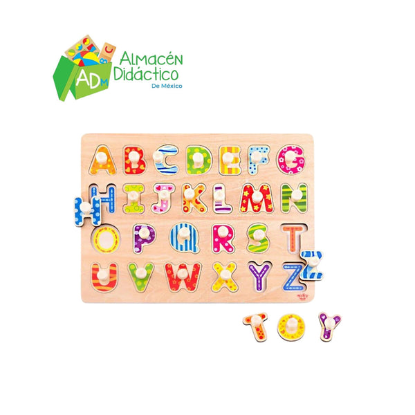 ROMPECABEZAS ALFABETO DE MADERA CON PIJA