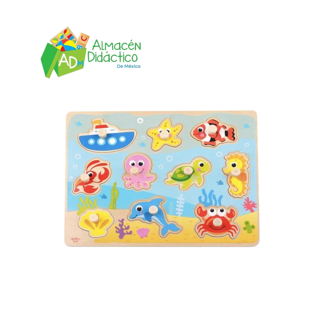 ROMPECABEZAS DE ANIMALES MARINOS CON PIJA