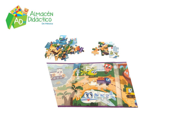 ROMPECABEZAS 3 EN 1 TRANSPORTES