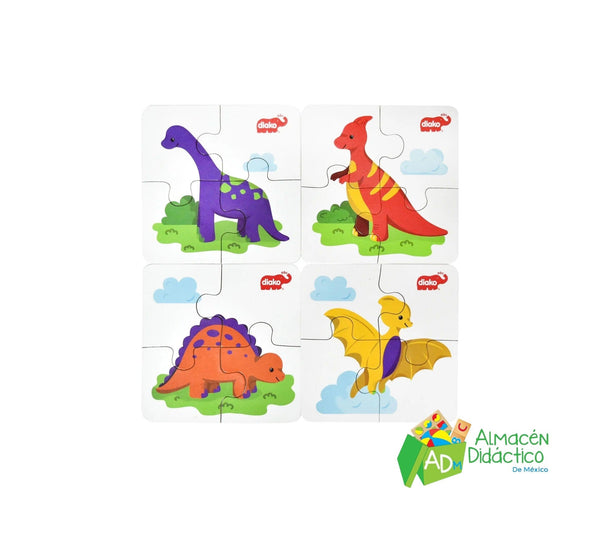 4X4 ROMPECABEZA DINOSAURIOS PARA NIÑOS