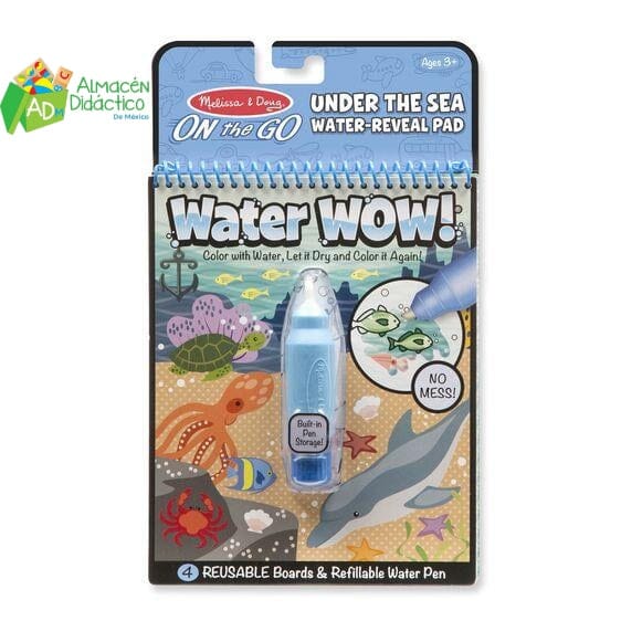 BLOCK PARA COLOREAR VIDA BAJO EL MAR  -  MELISSA & DOUG  - WATER WOW! UNDER THE SEA WATER REVEAL PAD