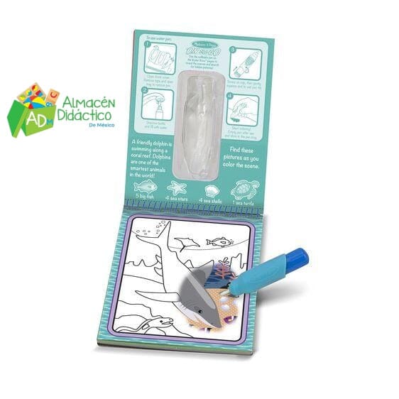 BLOCK PARA COLOREAR VIDA BAJO EL MAR  -  MELISSA & DOUG  - WATER WOW! UNDER THE SEA WATER REVEAL PAD