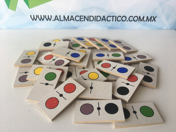 DOMINO DE MADERA CÍRCULOS COLORES